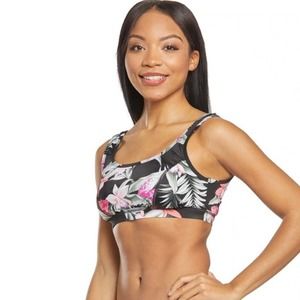 Tommy Bahama Island Active Ginger Flowers Reversible Scoop Neck Bra Swim Top